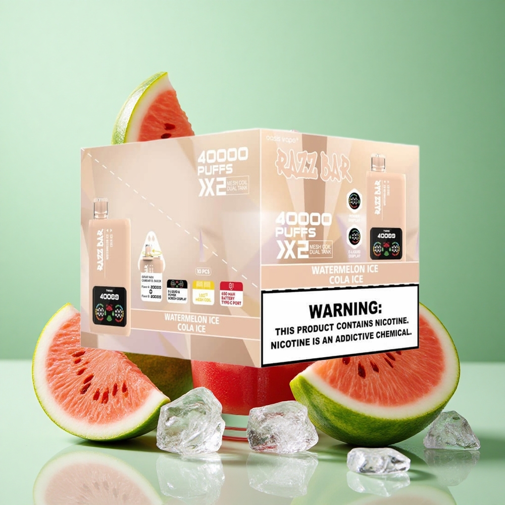 Razz Bar 40000 Puffs Güç Ekranlı Karpuz Buz_Kola Buz