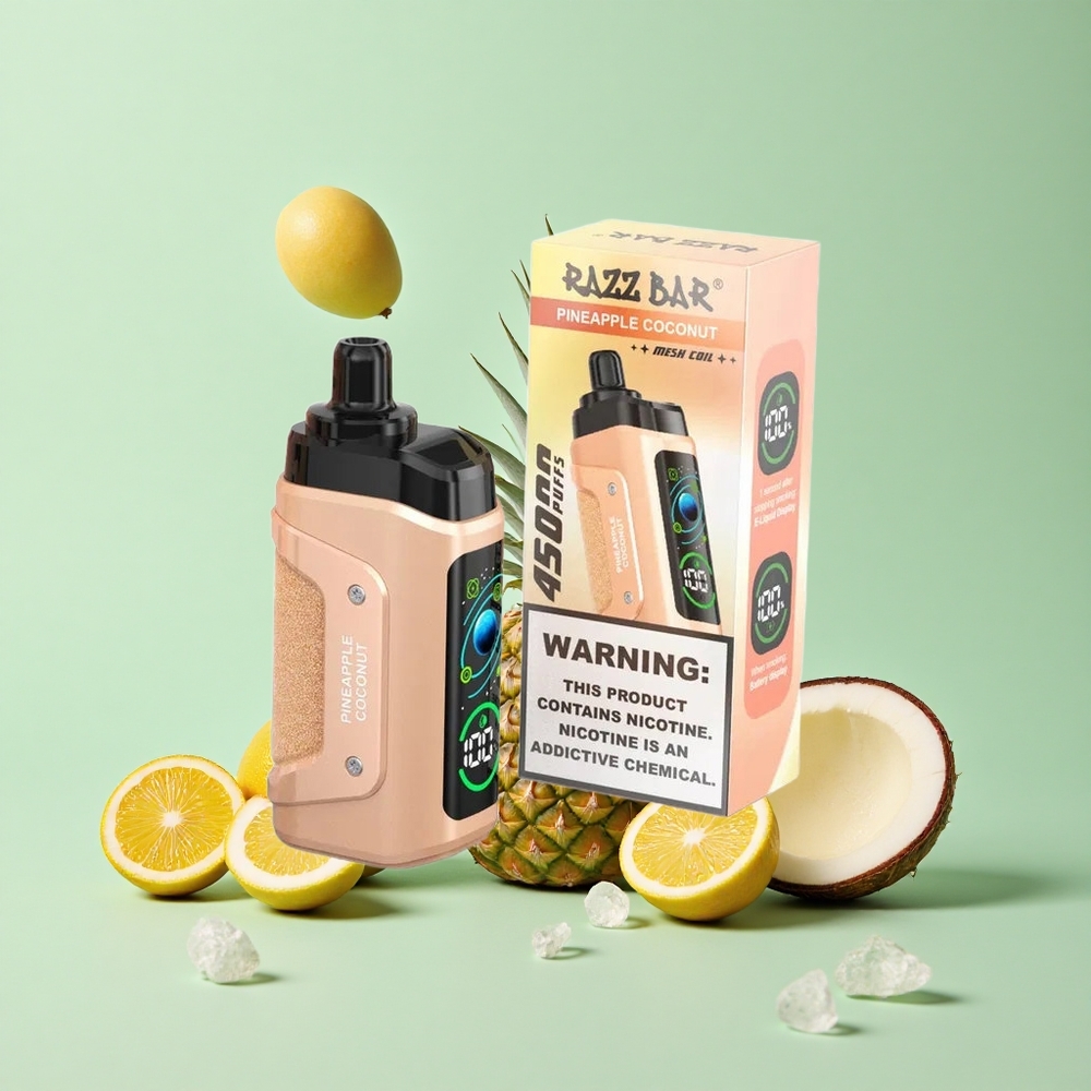 Razz Bar 45000 Puffs Ananas Hindistan Cevizi Ayarlanabilir Hava Akışı Tip-C Şarj