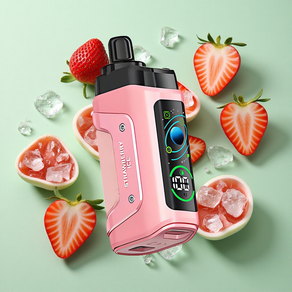 Razz Bar 45000 Puffs Çilek Buz 1.0 Ohm Mesh Bobin ve Ayarlanabilir Hava Akışı