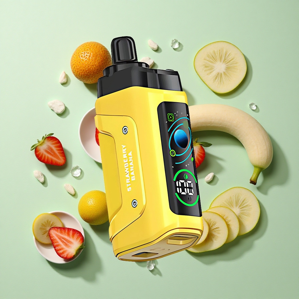 Razz Bar 45000 Puffs Çilek Muz Ayarlandırılabilir Hava Akışı Tip-C Şarj Edilebilir