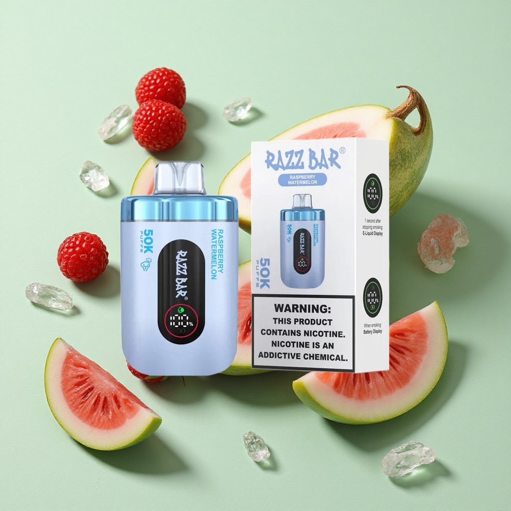 Razz Bar 50K Puffs Ahududu Karpuz 1.0 Ohm Mesh Bobin Tip-C Şarjlı