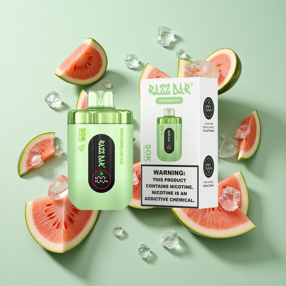 Razz Bar 50K Puffs Karpuz Buz 1.0 Ohm Mesh Coil Type-C Şarj Edilebilir