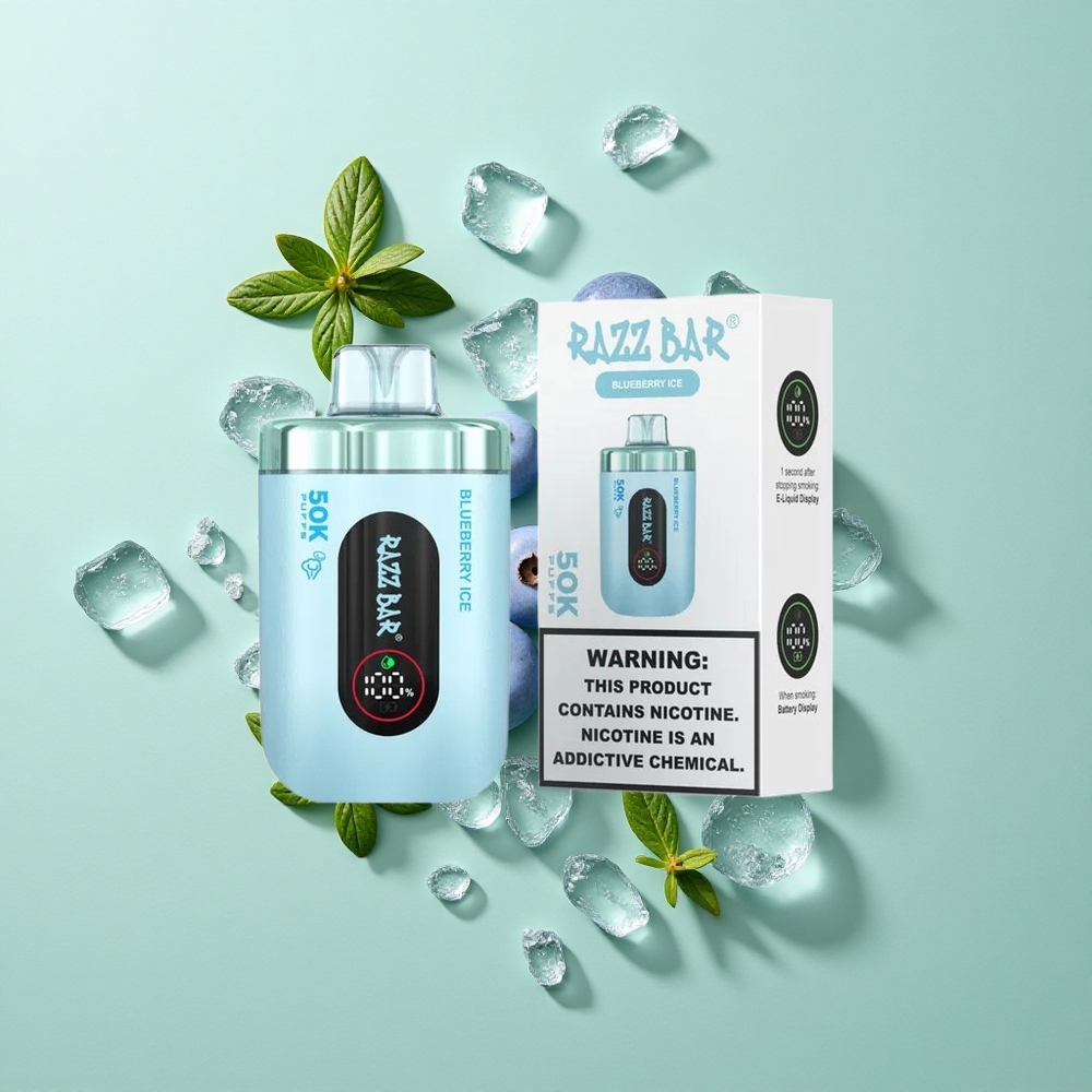 Razz Bar 50K Puffs Yaban Mersini Buz 650 Mah Pil Tip-C Şarj