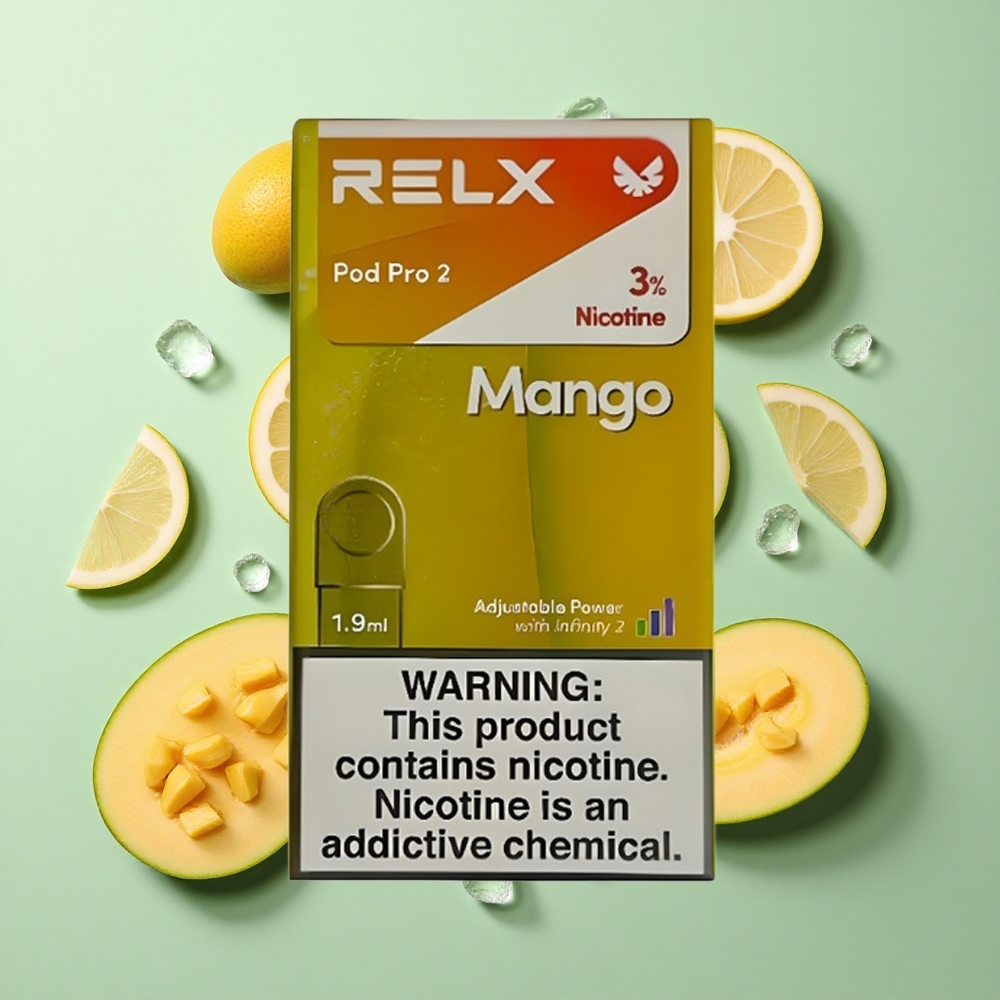 RELX Pod Pro 2 600 Puffs Mango Buzu Nikotin Oranı:%3 Voltaj Ayarları: Eco Modu (5.5W), Smooth Modu (6.5W), Boost Modu (8W)