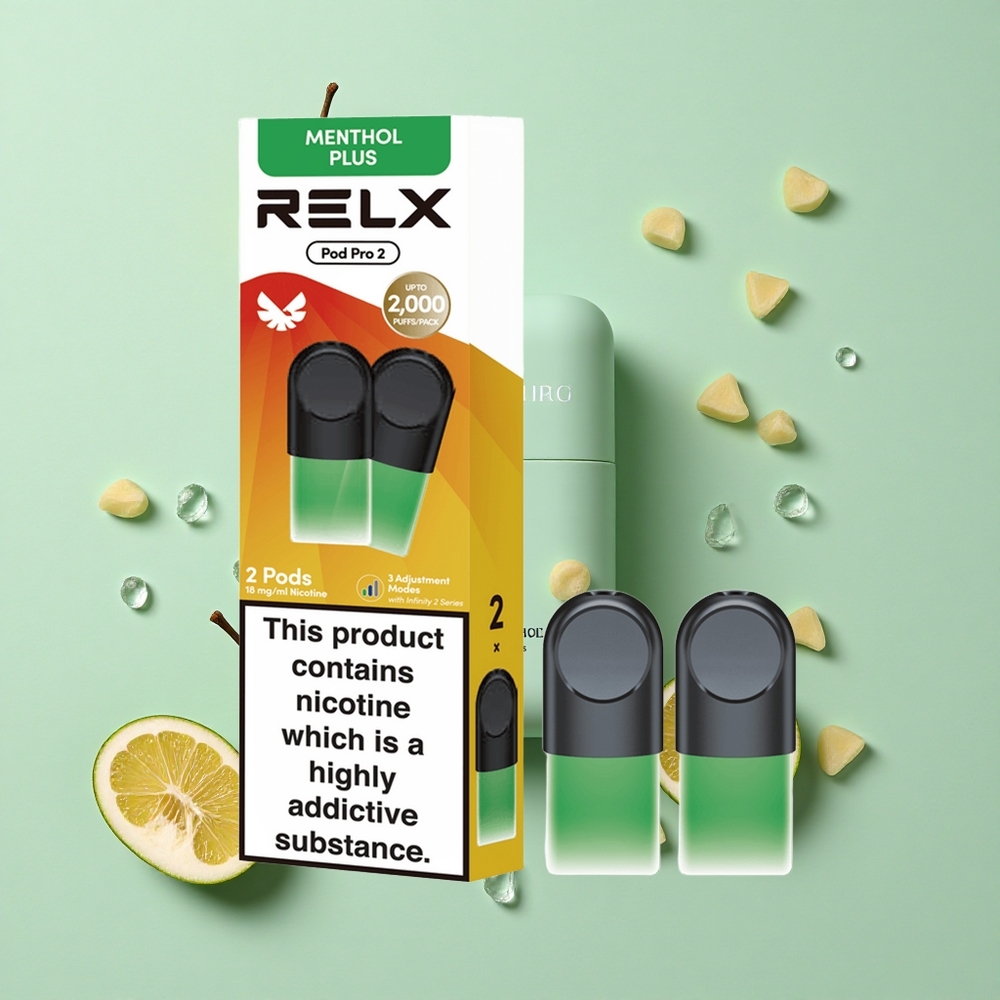RELX Pod Pro 2 600 Puffs Nane-Nane Plus Nikotin İçeriği:%1.8 Eco Mod (5.5W), Smooth Mod (6.5W), Boost Mod (8W)