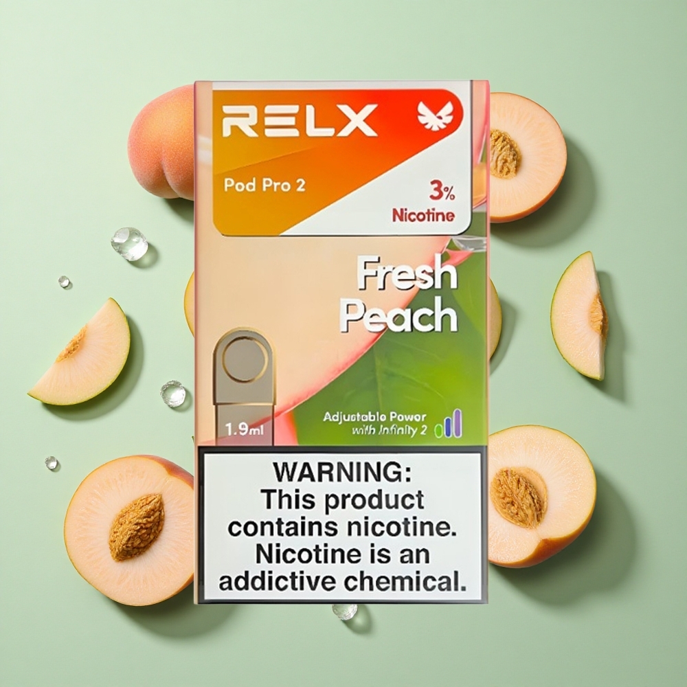 RELX Pod Pro 2 600 Puffs Taze Şeftali Nikotin İçeriği:%3 Voltaj Ayarları: Eco Modu (5.5W), Smooth Modu (6.5W), Boost Modu (8W)