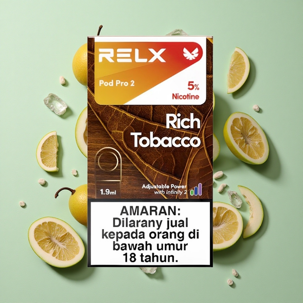 RELX Pod Pro 2 600 Puffs Zengin Tütün Nikotin İçeriği: %5, Voltaj Ayarları: Eco Modu (5.5W), Smooth Modu (6.5W), Boost Modu (8W)
