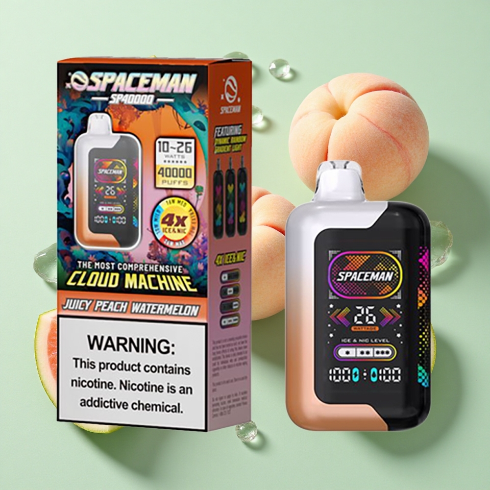 SMOK SPACEMAN SP40000 Şeftali Karpuz Aromalı 20ml e-Sıvı Kapasiteli